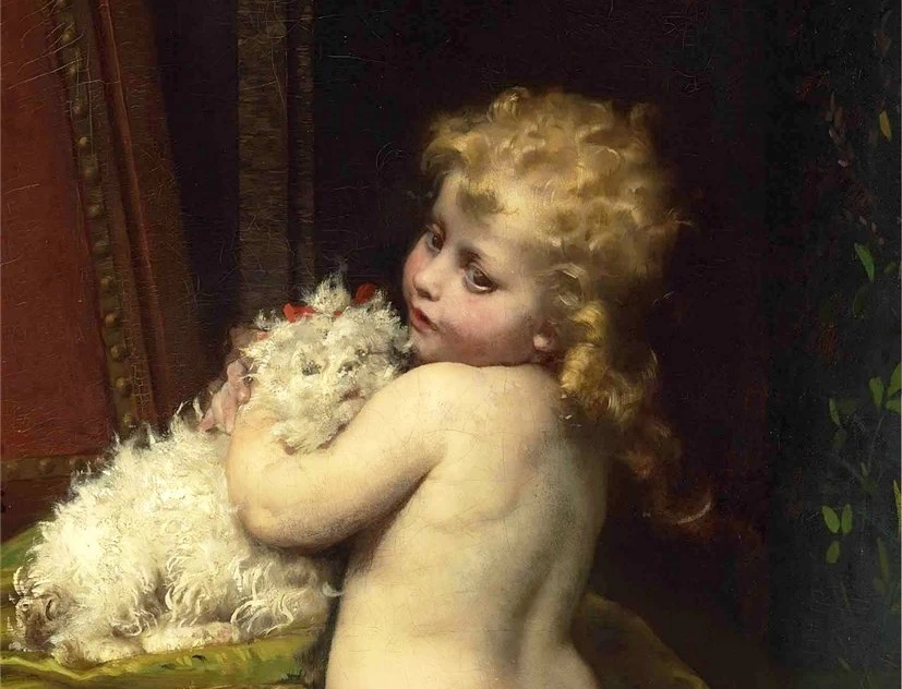 Bambino con il cagnolino
